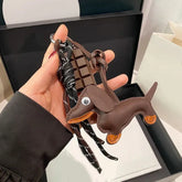 Dachshund Leather Keychain